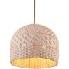 imageGlobe Electric Novogratz x 65783 Artessa 2Light Convertible Chandelier Matte Brass Rattan and Bamboo Shade