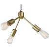 imageGlobe Electric Novogratz x Globe Wyatt 3Light Chandelier Gold Matte Black Cloth Cord 60753 Bulb Not IncludedGold