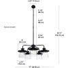 imageGlobe Electric Tetra 6Light Chandelier Matte Black Adjustable Hanging HeightNate