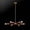 imageGlobe Electric Tetra 6Light Chandelier Matte Black Adjustable Hanging HeightTetra Brass