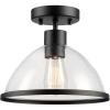 imageGlobe Electric 44301 Charlie 1Light OutdoorIndoor SemiFlush Mount Ceiling Light Oil Rubbed Bronze Clear Seeded Glass Shade Bulb Not IncludedBlack  Ckayton