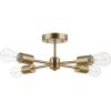 imageGlobe Electric 4Light Matte Brass Flush Mount Dining Light Fixture E26 Bulb Ceiling Bedroom Light Bulb Not Included