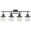 imageGlobe Electric 59798 25quot 3Light Track Lighting Wood Toned Matte Black Accents Clear Glass Shades Kitchen Bathroom Home Essentials Ceiling Light Dorm Dining Room HallwayDark Bronze