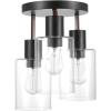 imageGlobe Electric 60981 Sedona Faux Wood Accents Clear Glass Shades Matte Black Bulb Not IncludedMatte Black