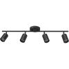 imageGlobe Electric 64000048 4Light Adjustable Height Geometrical Track Lighting Matte Black Ceiling Light Track Light Heads Pivot Shades Track Lighting Kit 4 Bulb Kitchen Light GU10 SocketBlack  Pratt