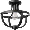 imageGlobe Electric 64846 1Light SemiFlush Mount Ceiling Light Oil Rubbed Bronze Clear Glass Shade Ceiling Light Fixture Bedroom Lights for Ceiling Dining Light Fixture Bulb Not IncludedMatte Black