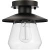 imageGlobe Electric 64846 1Light SemiFlush Mount Ceiling Light Oil Rubbed Bronze Clear Glass Shade Ceiling Light Fixture Bedroom Lights for Ceiling Dining Light Fixture Bulb Not IncludedOilRubbed Bronze