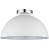 imageGlobe Electric 65792 Portland 1Light SemiFlush Mount Ceiling Light Brass Satin Finish Matte Opal White Glass ShadeMatte White