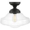 imageGlobe Electric 65849 Lucerne 1Light SemiFlush Mount Ceiling Light Dark Bronze Clear Glass Shade 1113 Bulb Not Included