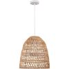 imageGlobe Electric 65940 2Light Chandelier Bamboo Shade White Canopy and Cord Bulb Not Included