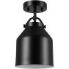 imageGlobe Electric 66000074 1Light Flush Mount Ceiling Light Matte Black Metal Shade Ceiling Light Fixture Home Improvement Bedroom Lights for Ceiling Dining Light Fixture E26 Bulb