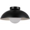 imageGlobe Electric 66000076 1Light Flush Mount Ceiling Light Matte Black White Opal Glass Shade Ceiling Light Fixture Home Improvement Wall Compatible Ceiling Compatible E26 Bulb