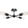 imageGlobe Electric 66008 4Light Flush Mount Ceiling Light Matte Black Ceiling Light Fixture Light Fixtures Ceiling Mount E26 Bulb Bedroom Lights for Ceiling Dining Light Fixture Bulb Not Included