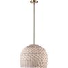 imageGlobe Electric Novogratz x 65783 Artessa 2Light Convertible Chandelier Matte Brass Rattan and Bamboo Shade