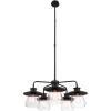 imageGlobe Electric Tetra 6Light Chandelier Matte Black Adjustable Hanging HeightNate