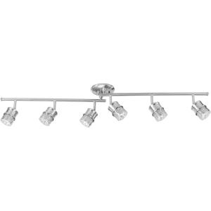 imageGlobe Electric 59355 Kearney 6Light Foldable Track Lighting Brushed Nickel Finish White Glass ShadesNickel  Kearney