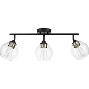 imageGlobe Electric 59629 Jackson 3 Track Lighting Dark Bronze Antique Brass AccentsMatte Black