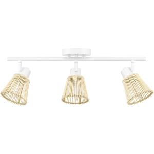 imageGlobe Electric 59629 Jackson 3 Track Lighting Dark Bronze Antique Brass AccentsWhite  Bamboo