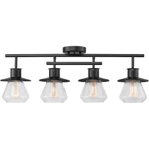 imageGlobe Electric 59798 25quot 3Light Track Lighting Wood Toned Matte Black Accents Clear Glass Shades Kitchen Bathroom Home Essentials Ceiling Light Dorm Dining Room HallwayDark Bronze