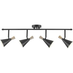 imageGlobe Electric 59980 Aurora 4Light Track Lighting Matte Black Brass AccentsMatte Black