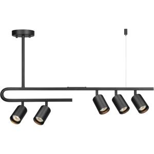 imageGlobe Electric 64000048 4Light Adjustable Height Geometrical Track Lighting Matte Black Ceiling Light Track Light Heads Pivot Shades Track Lighting Kit 4 Bulb Kitchen Light GU10 SocketMatte Black  Brooke