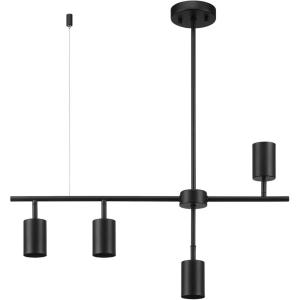 imageGlobe Electric 64000048 4Light Adjustable Height Geometrical Track Lighting Matte Black Ceiling Light Track Light Heads Pivot Shades Track Lighting Kit 4 Bulb Kitchen Light GU10 SocketBlack  Hadid