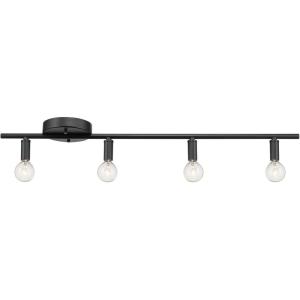 imageGlobe Electric 64000055 6Light Track Lighting Double Center Swivel Bar Matte White Light Faux Wood Accents Ceiling Light Pivot Shades Track Ceiling Light 6 Bulb Kitchen Light GU10 SocketsMonroe