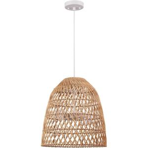 imageGlobe Electric 65940 2Light Chandelier Bamboo Shade White Canopy and Cord Bulb Not Included