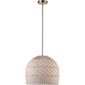 imageGlobe Electric Novogratz x 65783 Artessa 2Light Convertible Chandelier Matte Brass Rattan and Bamboo Shade