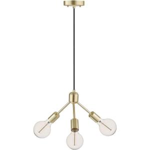 imageGlobe Electric Novogratz x Globe Wyatt 3Light Chandelier Gold Matte Black Cloth Cord 60753 Bulb Not IncludedGold