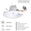 imageGlobe Electric 50079 WiFi Smart 5quot6quot LED Retrofit Recessed Light No Hub Required Voice Activated 11 Watts Multicolor Changing RBG Tunable White 2000K  5000K 700 Lumens E26 Adaptor Included