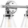 imageGlobe Electric 51412 Parker 2Light Vanity Light Chrome Clear Glass ShadesChrome