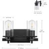 imageGlobe Electric 51412 Parker 2Light Vanity Light Chrome Clear Glass ShadesMatte Black