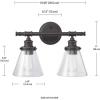 imageGlobe Electric 51412 Parker 2Light Vanity Light Chrome Clear Glass ShadesOilRubbed Bronze