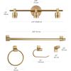 imageGlobe Electric 51563 5Piece Bathroom Accessory Set with Vanity Matte Brass 3Light Vanity Light Fixture Towel Bar Towel Ring Robe Hook Toilet Paper Holder Home Dcor Bulb Not IncludedBrass  Alexandria