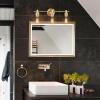 imageGlobe Electric 51563 5Piece Bathroom Accessory Set with Vanity Matte Brass 3Light Vanity Light Fixture Towel Bar Towel Ring Robe Hook Toilet Paper Holder Home Dcor Bulb Not IncludedBrass  Alexandria