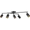 imageGlobe Electric 57501 4Light Track Lighting Matte Black Matte Brass Track Heads Center Swivel Bar 4 Bulb Kitchen Light Ceiling Light Fixture Track Lighting Swivel Bulb Not IncludedMiller