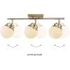 imageGlobe Electric 59767 Mabel 3Light Track Lighting Antique Brass Frosted Glass Shades Bulbs Included GoldAntique Brass  Mabel