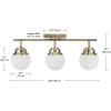 imageGlobe Electric 59767 Mabel 3Light Track Lighting Antique Brass Frosted Glass Shades Bulbs Included GoldAntique Brass  Mabel