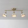 imageGlobe Electric 59767 Mabel 3Light Track Lighting Antique Brass Frosted Glass Shades Bulbs Included GoldBrass  Becket