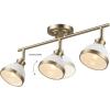 imageGlobe Electric 59767 Mabel 3Light Track Lighting Antique Brass Frosted Glass Shades Bulbs Included GoldBrass  Becket