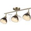 imageGlobe Electric 59767 Mabel 3Light Track Lighting Antique Brass Frosted Glass Shades Bulbs Included GoldMatte Brass  Beckett