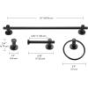 imageGlobe Electric Sydney 5Piece Bathroom Set Matte Gray and Chrome 3Light Vanity Light Towel Bar Towel Ring Robe Hook Toilet Paper HolderBlack  Brooklyn 5piece