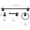 imageGlobe Electric Sydney 5Piece Bathroom Set Matte Gray and Chrome 3Light Vanity Light Towel Bar Towel Ring Robe Hook Toilet Paper HolderBlack  Brooklyn 5piece