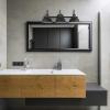 imageGlobe Electric Sydney 5Piece Bathroom Set Matte Gray and Chrome 3Light Vanity Light Towel Bar Towel Ring Robe Hook Toilet Paper HolderBlack  Brooklyn 5piece