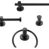 imageGlobe Electric Sydney 5Piece Bathroom Set Matte Gray and Chrome 3Light Vanity Light Towel Bar Towel Ring Robe Hook Toilet Paper HolderBlack  Brooklyn 5piece