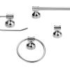 imageGlobe Electric Sydney 5Piece Bathroom Set Matte Gray and Chrome 3Light Vanity Light Towel Bar Towel Ring Robe Hook Toilet Paper HolderChrome  Johnson