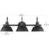 imageGlobe Electric Sydney 5Piece Bathroom Set Matte Gray and Chrome 3Light Vanity Light Towel Bar Towel Ring Robe Hook Toilet Paper HolderMatte Black  Barnyard