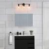 imageGlobe Electric Sydney 5Piece Bathroom Set Matte Gray and Chrome 3Light Vanity Light Towel Bar Towel Ring Robe Hook Toilet Paper HolderMatte Black  Bristol