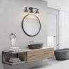 imageGlobe Electric Sydney 5Piece Bathroom Set Matte Gray and Chrome 3Light Vanity Light Towel Bar Towel Ring Robe Hook Toilet Paper HolderMatte Black  Tristan